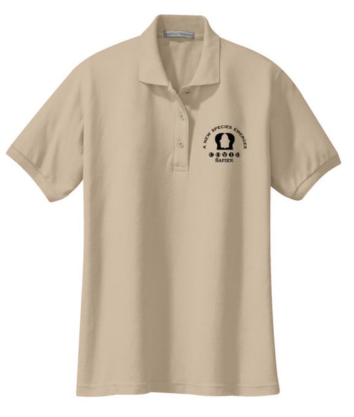 Polo Shirt - LADIES - New Species LF logo color - BLACK