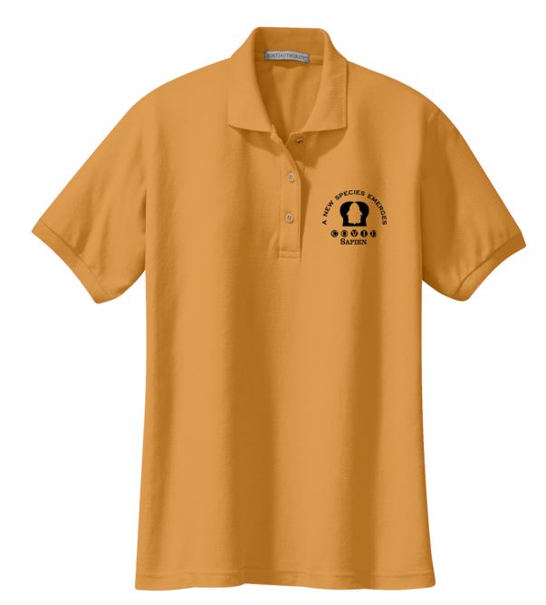 Polo Shirt - LADIES - New Species LF logo color - BLACK