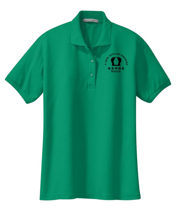 Polo Shirt - LADIES - New Species LF logo color - BLACK