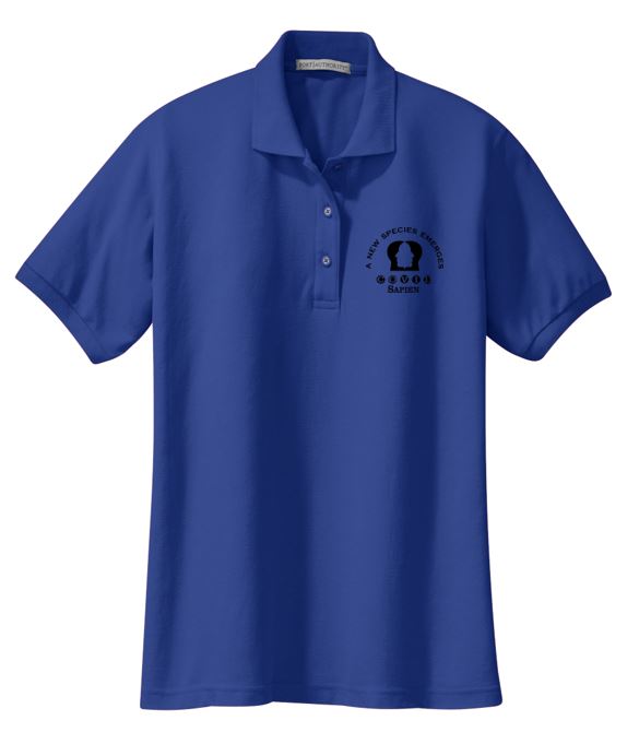 Polo Shirt - LADIES - New Species LF logo color - BLACK