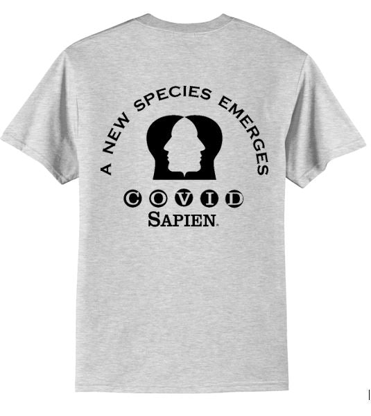T-Shirt, UNISEX. New Species logo FULL size on back. BLACK or WHITE lettering