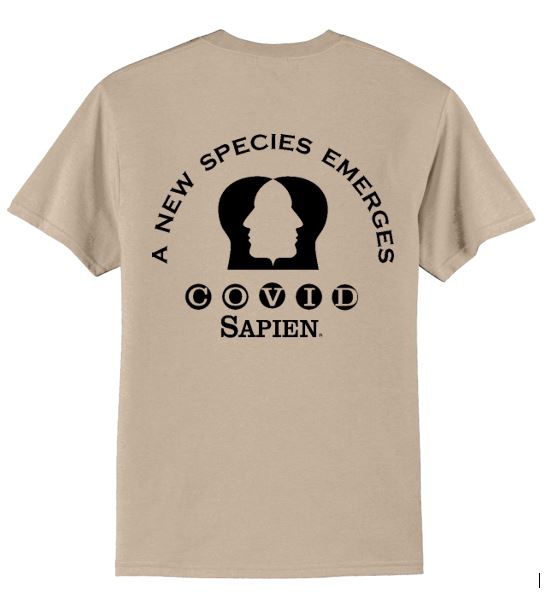 T-Shirt, UNISEX. New Species logo FULL size on back. BLACK or WHITE lettering