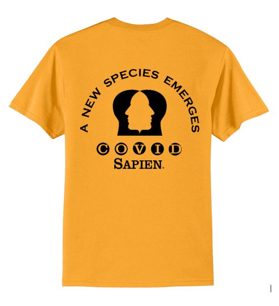 T-Shirt, UNISEX. New Species logo FULL size on back. BLACK or WHITE lettering