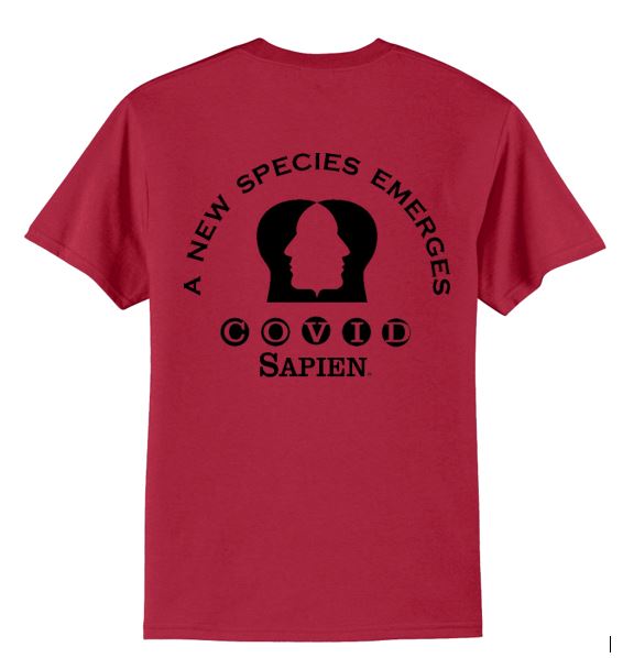 T-Shirt, UNISEX. New Species logo FULL size on back. BLACK or WHITE lettering