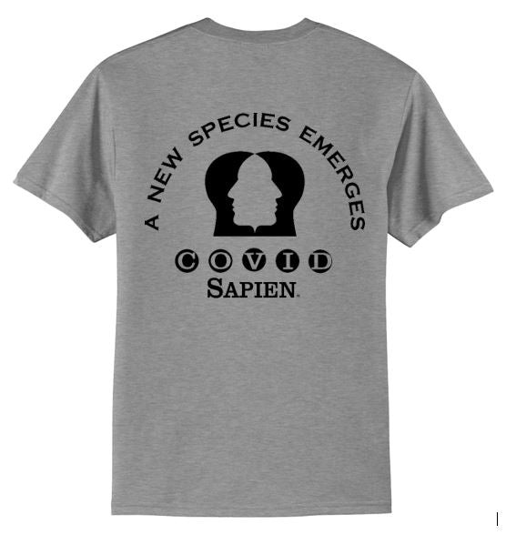 T-Shirt, UNISEX. New Species logo FULL size on back. BLACK or WHITE lettering