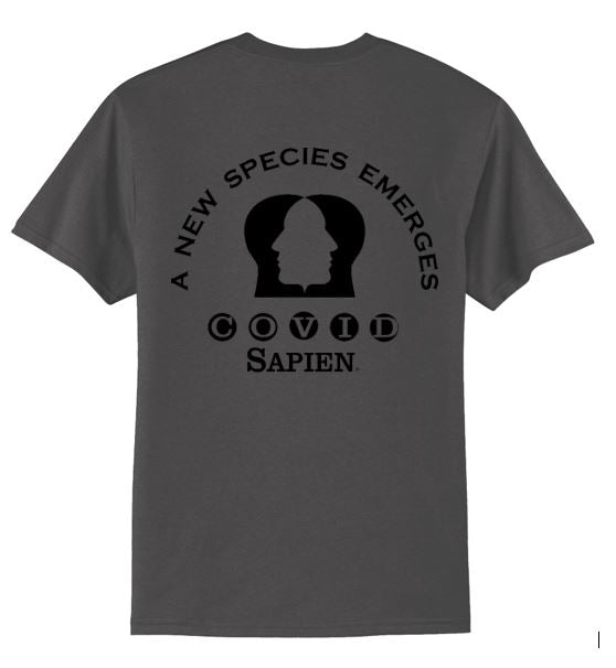 T-Shirt, UNISEX. New Species logo FULL size on back. BLACK or WHITE lettering