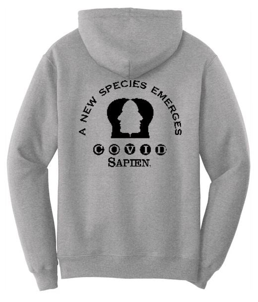 Sweatshirt Hooded, Zippered, LADIES. New Species logo - BLACK or WHITE lettering