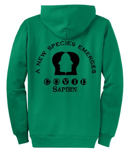 Sweatshirt Hooded, Zippered, LADIES. New Species logo - BLACK or WHITE lettering