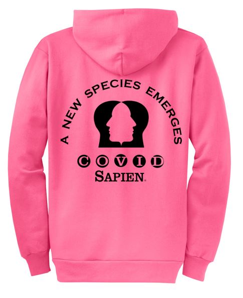 Sweatshirt Hooded, Zippered, LADIES. New Species logo - BLACK or WHITE lettering