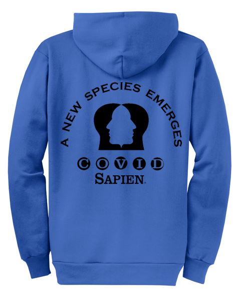 Sweatshirt Hooded, Zippered, LADIES. New Species logo - BLACK or WHITE lettering