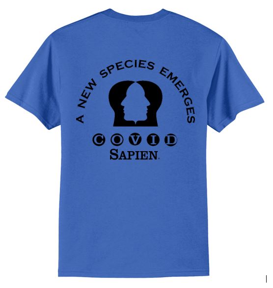 T-Shirt, UNISEX. New Species logo FULL size on back. BLACK or WHITE lettering