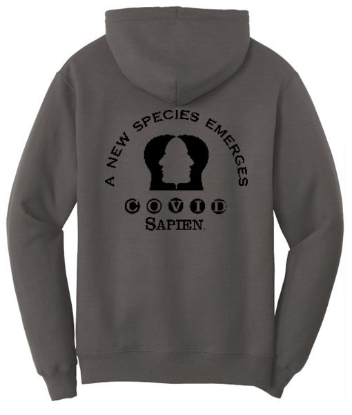 Sweatshirt Hooded, Non-Zippered, UNISEX. New Species Logo FULL size on BACK - BLACK or WHITE lettering