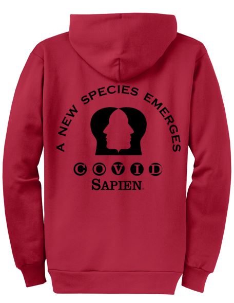Sweatshirt Hooded, Zippered, LADIES. New Species logo - BLACK or WHITE lettering