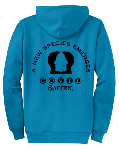 Sweatshirt Hooded, Non-Zippered, UNISEX. New Species Logo FULL size on BACK - BLACK or WHITE lettering